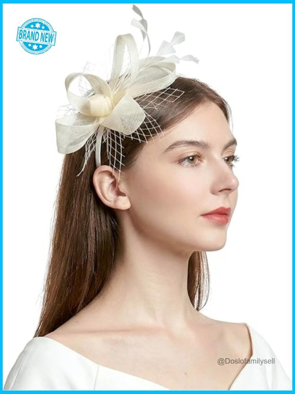 Elegant Fascinator Hat with Veil & Feathers - Handmade for Tea Party & Derby Day